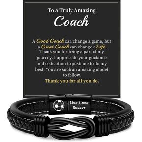 YATELLE Mens Leather Bracelets Baseball Gifts for Son Knot Infinity Live Love Gift for Grandson in Saudi Arabia
