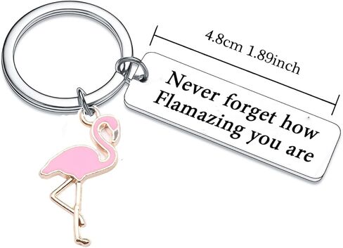 Mebvdebe Motivational Flamingo Keychain Gifts Flamingo Gifts for Women Men Flamingo Lover Jewelry Gift for Family Animal Lovers Flamingo Key rings Flamingo Lovers Gift, Silver, One size in Kuwait