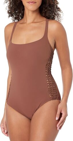Profile by Gottex Women's Standard Iota D-Cup Round Neck One Piece in Saudi Arabia