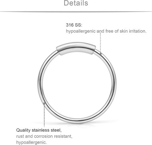 SCERRING 22 قياس حلقات الأنف هوب الفولاذ المقاوم للصدأ العظام L على شكل برغي 2 مم تشيكوسلوفاكيا الأنف ترصيع الغضروف الزنمة Daith الأذن ثقب الدائري هوب الجسم مجموعة مجوهرات 18-78PCS in Kuwait