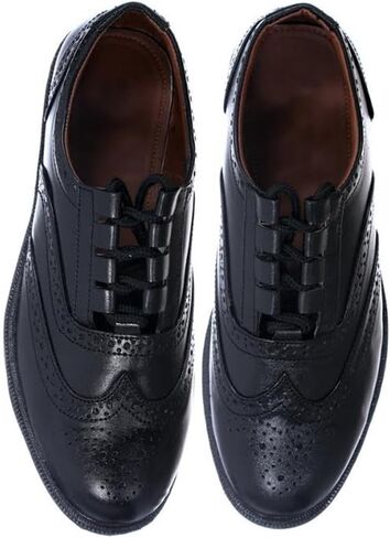 Brook Taverner Men's Leather Upper Ghillie Brogues Shoes for Kilts in Black - Smart Formal, Slip On Wedding Lace Up Dress Shoes - 7 UK in Saudi Arabia
