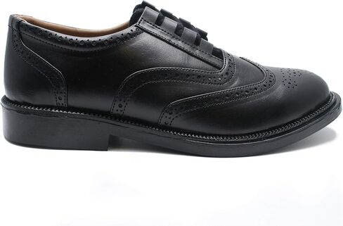Brook Taverner Men's Leather Upper Ghillie Brogues Shoes for Kilts in Black - Smart Formal, Slip On Wedding Lace Up Dress Shoes - 7 UK in Saudi Arabia