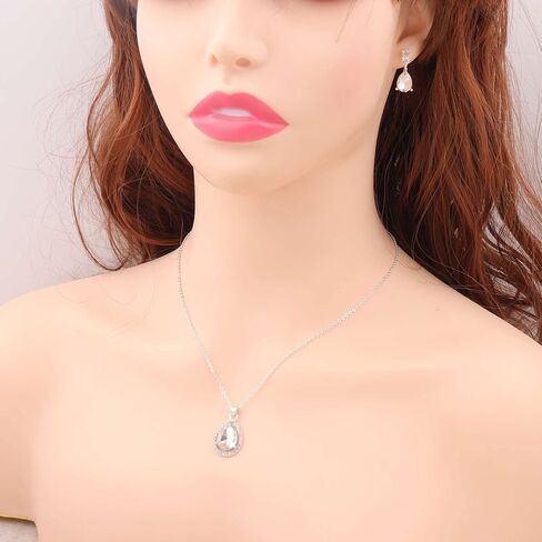 Bridesmaid Jewelry Set for Women,Pendant 18K Gold & Silver & Rose Gold Pendant Necklace Earrings Bracelet Set,Dainty Gift for Wedding/Proposal/Party/Prom/Anniversary in Saudi Arabia
