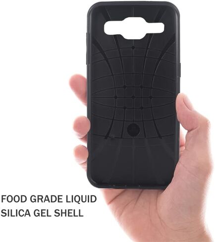 ELISORLI Compatible with Samsung Galaxy J7 2015/J7 Neo/J7 Nxt/J7 Core/7J Duos Case Rugged Thin Cell Anti-Slip Fit Rubber TPU Mobile Phone Cover for SM J700 J700P J700T J00T1 J700M Women Men Black in Saudi Arabia