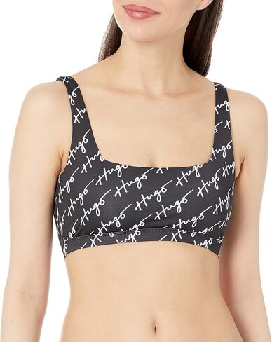 HUGO Women's Standard Repeating Script Logo Cut-Out Bralette Bikini Top in Saudi Arabia