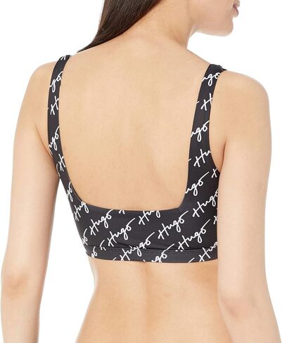 HUGO Women's Standard Repeating Script Logo Cut-Out Bralette Bikini Top in Saudi Arabia