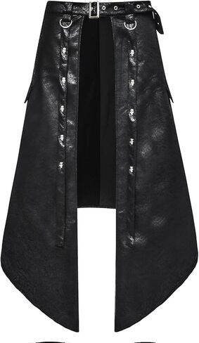 Thopil Women's Faux Leather Steampunk Gothic Apron Adjustable Half Skirt in Kuwait