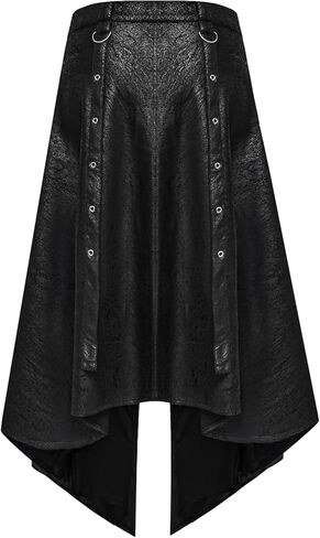 Thopil Women's Faux Leather Steampunk Gothic Apron Adjustable Half Skirt in Kuwait