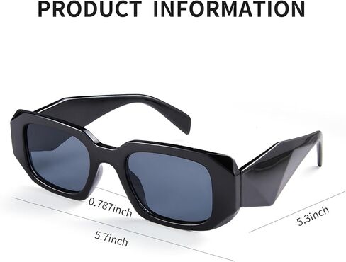 نظارات شمسية مستطيلة عصرية من XYSRXWY للنساء والرجال، نظارات بإطار مربع عتيق من التسعينيات in Kuwait
