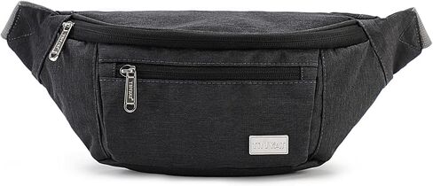TINYAT Large Fanny Pack Travel Waist Bag Lightweight for Men&Women with Adjustable Strap T206,Deep Grey in Kuwait
