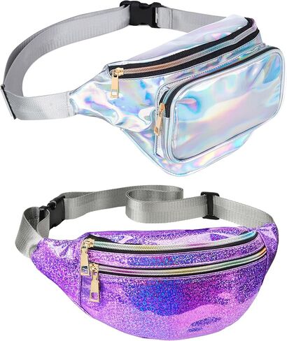 Fanny Packs for Women Waterproof Belt Bag Shiny PU Fanny Pack for Hiking, Running, Travel, Cycling and Casual Waist Bag in Saudi Arabia