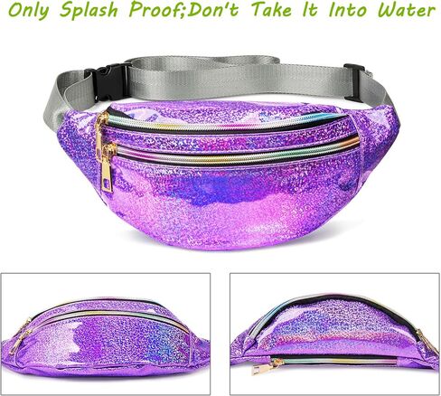 Fanny Packs for Women Waterproof Belt Bag Shiny PU Fanny Pack for Hiking, Running, Travel, Cycling and Casual Waist Bag in Saudi Arabia