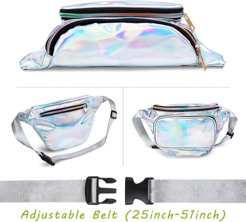 Fanny Packs for Women Waterproof Belt Bag Shiny PU Fanny Pack for Hiking, Running, Travel, Cycling and Casual Waist Bag in Saudi Arabia