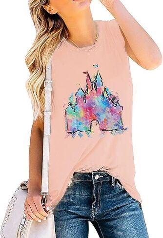 Magic Castle Tank Top Women Magic Kingdom Graphic Tank Top Girls Trip Shirts 2023 Holiday Vacation Sleeveless Tops in Kuwait