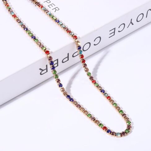 BVGA Dainty Gold Choker Necklace ملون القلب الأحجار الكريمة المختنق قلادة مطلية بالذهب ثعبان سلسلة قلادة المختنق القلائد مجموعة للنساء فتاة الهدايا in Kuwait