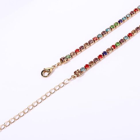 BVGA Dainty Gold Choker Necklace ملون القلب الأحجار الكريمة المختنق قلادة مطلية بالذهب ثعبان سلسلة قلادة المختنق القلائد مجموعة للنساء فتاة الهدايا in Kuwait