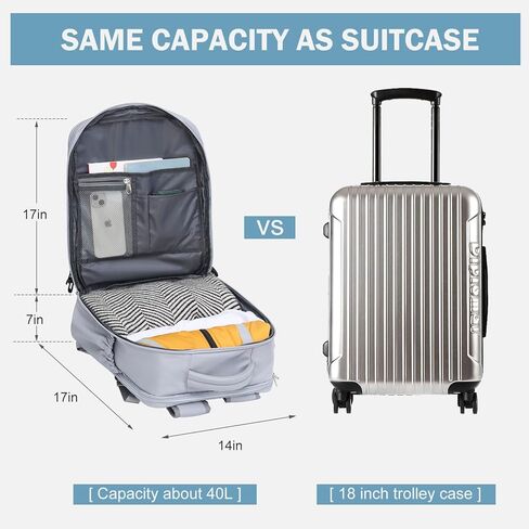 حقيبة ظهر للكمبيوتر المحمول للسفر من JULY'S SONG للنساء والرجال، مقاس 16 بوصة مع منفذ شحن USB مع حجرة للأحذية، حقيبة ظهر جامعية مقاومة للماء، رمادي in Kuwait