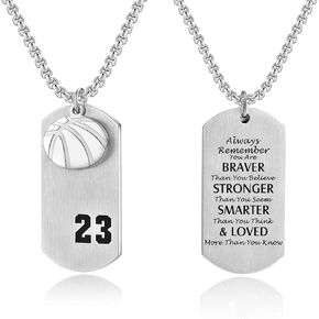 VI.SPORT Bible Verse Basketball Player Number 11 Dog Tag Pendant Necklace Religious Philippians 4:13 I Can Do All Things (You are Braver 23) in Saudi Arabia