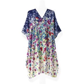 Floral Caftan for Women, Short Swimsuit Beach Cover Up, V Neck Dress, Casual and Loose Loungewear in Saudi Arabia
