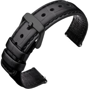 ANNEFIT Quick Release Leather Watch Bands 18mm 20mm 22mm 24mm, Alligator Grain Calfskin Replacement Strap in Kuwait