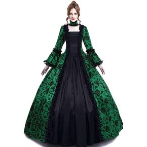 Wraith of East Medieval Queen Vitorian Dress Gothic Lace Bell Sleeve Ball Gown Renaissance Masquerade Vampire Costume
