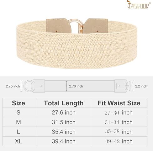 حزام مرن منسوج من JASGOOD للنساء، حزام خصر عريض قابل للتمدد لفستان بوهو للسيدات، حزام فستان صيفي in Kuwait