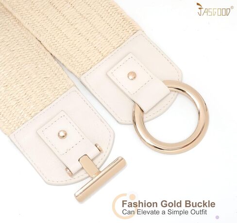 حزام مرن منسوج من JASGOOD للنساء، حزام خصر عريض قابل للتمدد لفستان بوهو للسيدات، حزام فستان صيفي in Kuwait