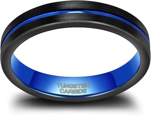 TRUMIUM 8mm Mens Wedding Ring Tungsten Centre Groove Beveled Edge Matte Brushed Comfort Fit Size 6-14 in Saudi Arabia