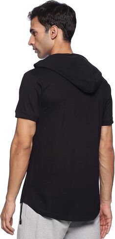 Short Sleeve Hooded T-Shirts for Men - 100% Cotton Shirts - Lightweight Muscle Tees Pullover Summer Hoodies in Saudi Arabia