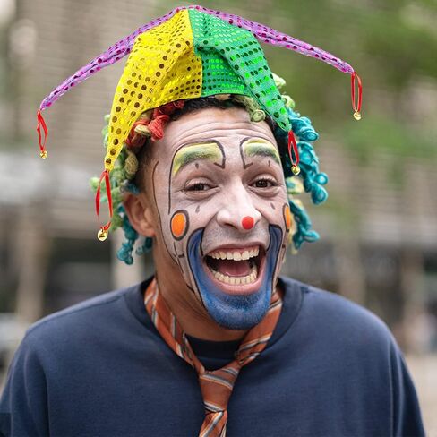 Bnikion Mardi Gras Hat الترتر المهرج المهرج السيرك كرنفال الهالوين قبعات الجوكر الجرس للبالغين الرجال المهرج زي الحفلات التنكرية التنكرية فستان أجراس مضلعة in Kuwait