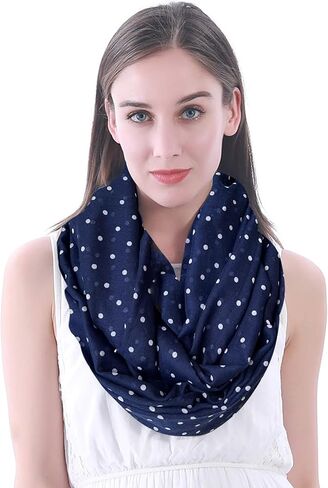 Lina & Lily Polka Dot Print Women's Infinity Scarf Lightweight in Saudi Arabia