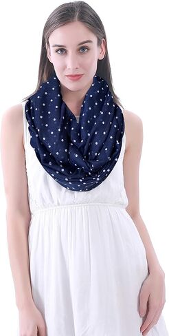 Lina & Lily Polka Dot Print Women's Infinity Scarf Lightweight in Saudi Arabia