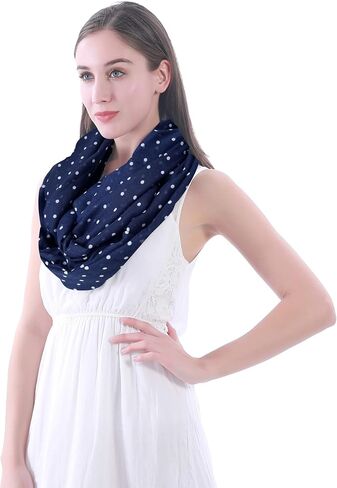 Lina & Lily Polka Dot Print Women's Infinity Scarf Lightweight in Saudi Arabia