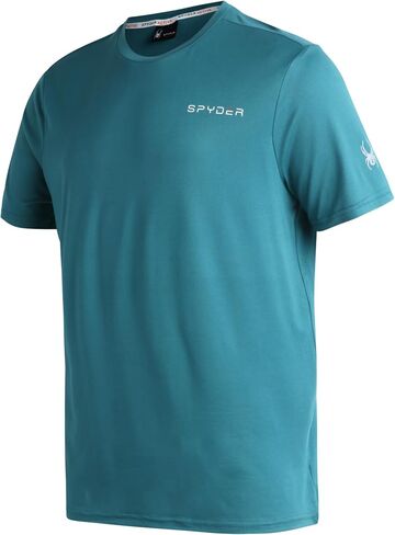 Spyder Men's Active Shirt - Fitted Short Sleeve Crewneck Performance Training Shirt - Dry Fit Workout Shirt for Men (S-XL) in Saudi Arabia
