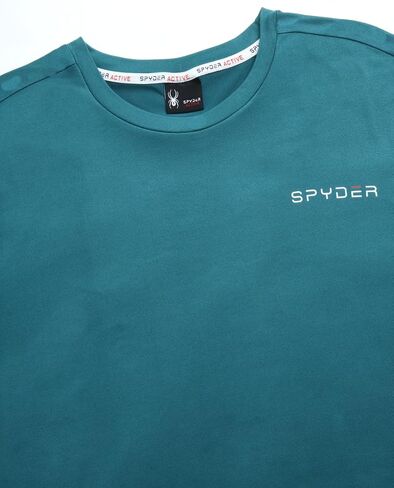 Spyder Men's Active Shirt - Fitted Short Sleeve Crewneck Performance Training Shirt - Dry Fit Workout Shirt for Men (S-XL) in Saudi Arabia