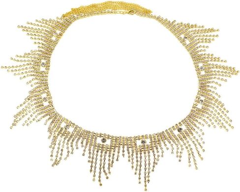 Xerling Rhinestone Fringe Tassels Waist Chains Belly Chain Bikini Body Chains Belt for Women Party Nightclub (Gold) in Saudi Arabia