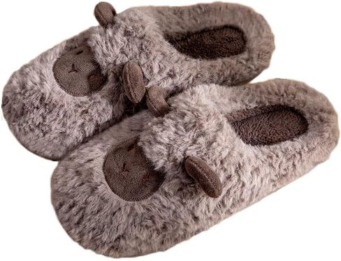 JadeRich Women's Cute Animal Slippers Winter Warm Fuzzy Plush House Slipper Cartoon Sheep Indoor Shoes in Saudi Arabia