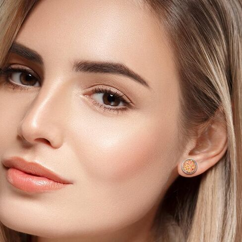 32 Pairs Faux Druzy Stud Earrings Bohemian Round Stud Earrings Stainless Steel Pierced Earrings Jewelry for Women in Saudi Arabia