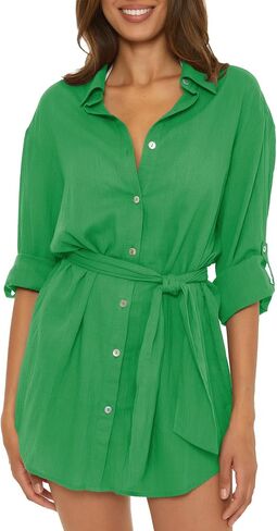 BECCA Gauzy Shirt Dress, Collared Button-up, Beach Cover Ups for Women in Saudi Arabia