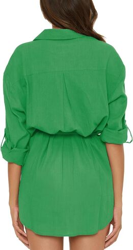 BECCA Gauzy Shirt Dress, Collared Button-up, Beach Cover Ups for Women in Saudi Arabia