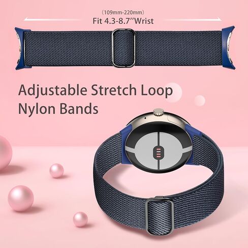سوار Sunnyson من النايلون المطاطي متوافق مع ساعة Google Pixel Watch/Pixel Watch 2، حزام بديل مرن لأساور الساعات الذكية Google Pixel للنساء والرجال. in Kuwait