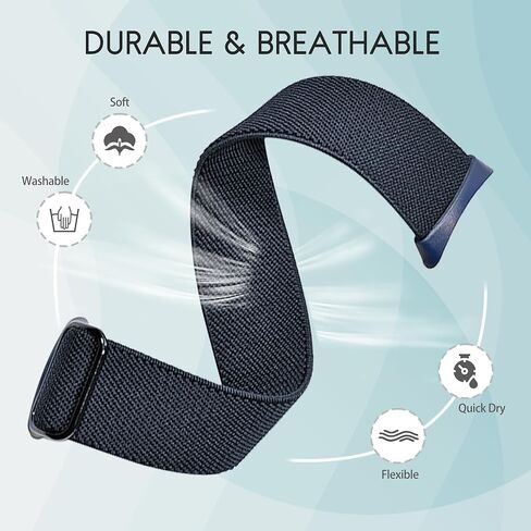 سوار Sunnyson من النايلون المطاطي متوافق مع ساعة Google Pixel Watch/Pixel Watch 2، حزام بديل مرن لأساور الساعات الذكية Google Pixel للنساء والرجال. in Kuwait