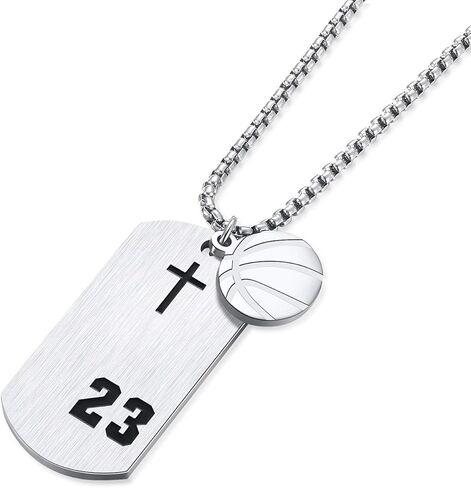 VI.SPORT Bible Verse Basketball Player Number 11 Dog Tag Pendant Necklace Religious Philippians 4:13 I Can Do All Things (You are Braver 23) in Saudi Arabia
