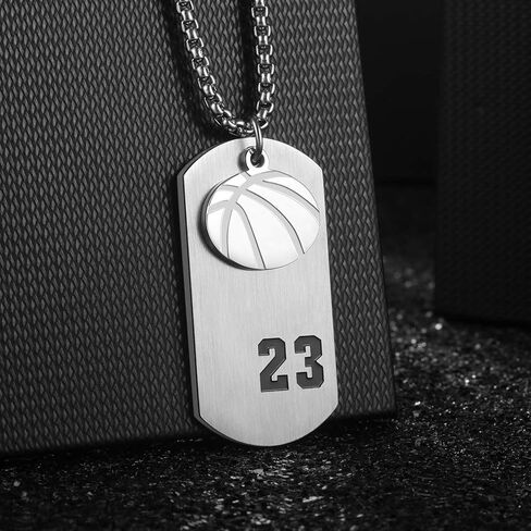 VI.SPORT Bible Verse Basketball Player Number 11 Dog Tag Pendant Necklace Religious Philippians 4:13 I Can Do All Things (You are Braver 23) in Saudi Arabia