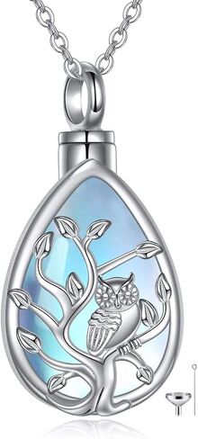 ONEFINITY Sterling Silver Always in My Heart Owl Urn Necklace for Ashes Owl Cremation Jewelry for Ashes of Loved Ones Keepsake Jewelry in Saudi Arabia