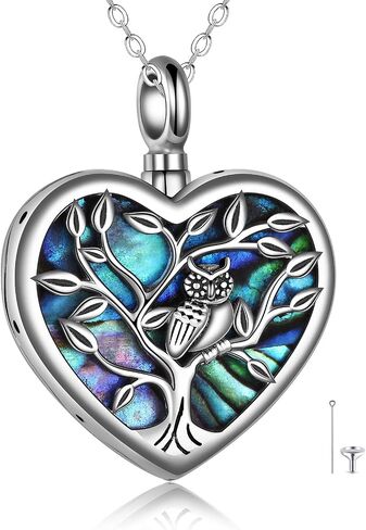 ONEFINITY Sterling Silver Always in My Heart Owl Urn Necklace for Ashes Owl Cremation Jewelry for Ashes of Loved Ones Keepsake Jewelry in Saudi Arabia
