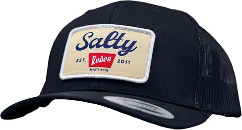 قبعة Salty Rodeo 12oz - تاج منخفض أسود Yupoong Snapback ملابس غربية - مقاس واحد يناسب الجميع in Saudi Arabia