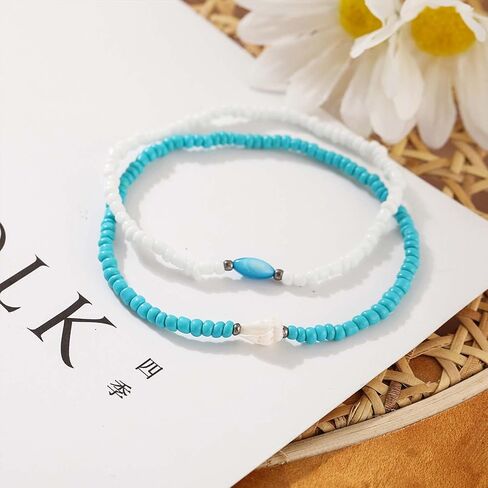 Shell Anklet Set Beach Chain Anklet Boho Layered Anklets Bead Bracelets Gold Ankle Bracelets for Summer Jewelry in Saudi Arabia