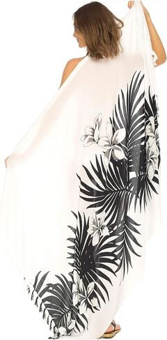 SHU-SHI Womens Beach Swimsuit Cover Up Palm Tree Sarong Wrap with Coconut Clip in Saudi Arabia
