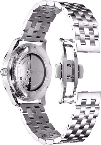 حزام ساعة BINLUN من الفولاذ المقاوم للصدأ وأشرطة ساعة معدنية بديلة للرجال والنساء مع نهاية منحنية ومستقيمة (19 ملم، فضي-أسود) in Kuwait